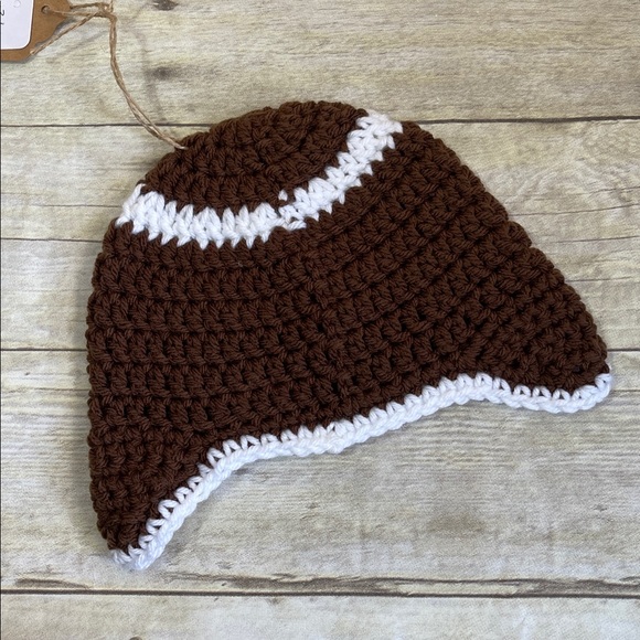Crochet Football Baby Hat 3-6 Months - Picture 3 of 5